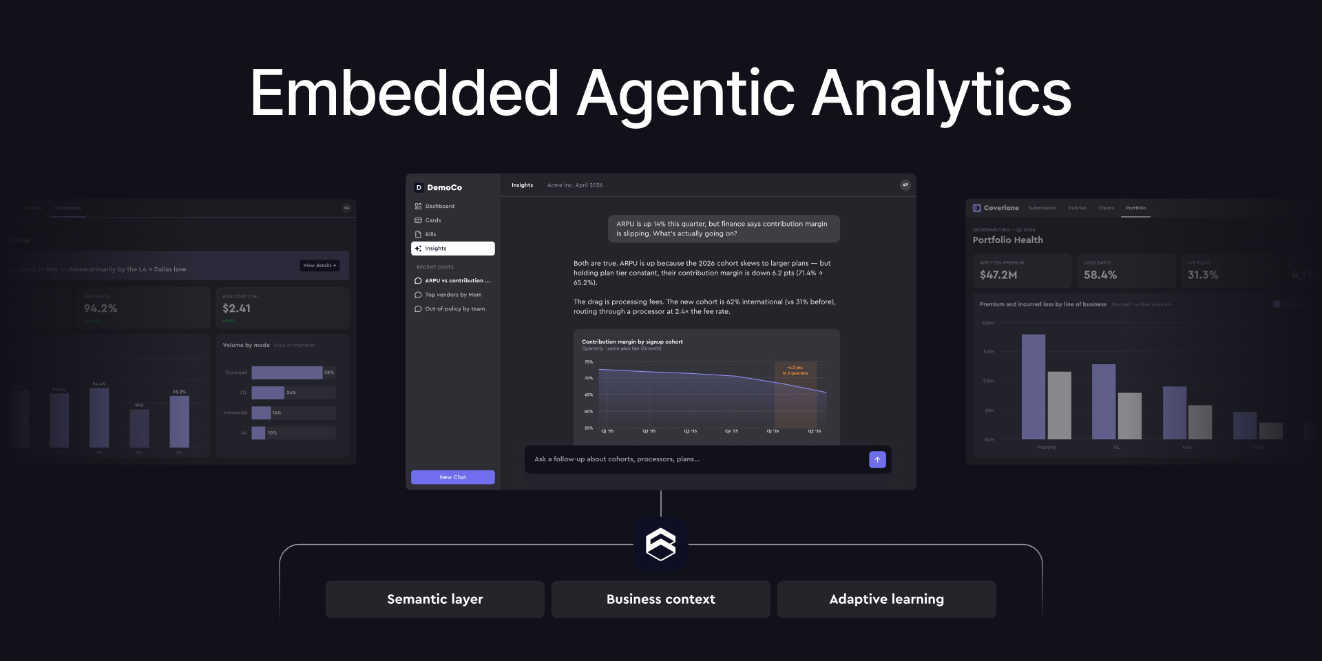 Cover of the 'Announcing Embedded Agentic Analytics' blog post